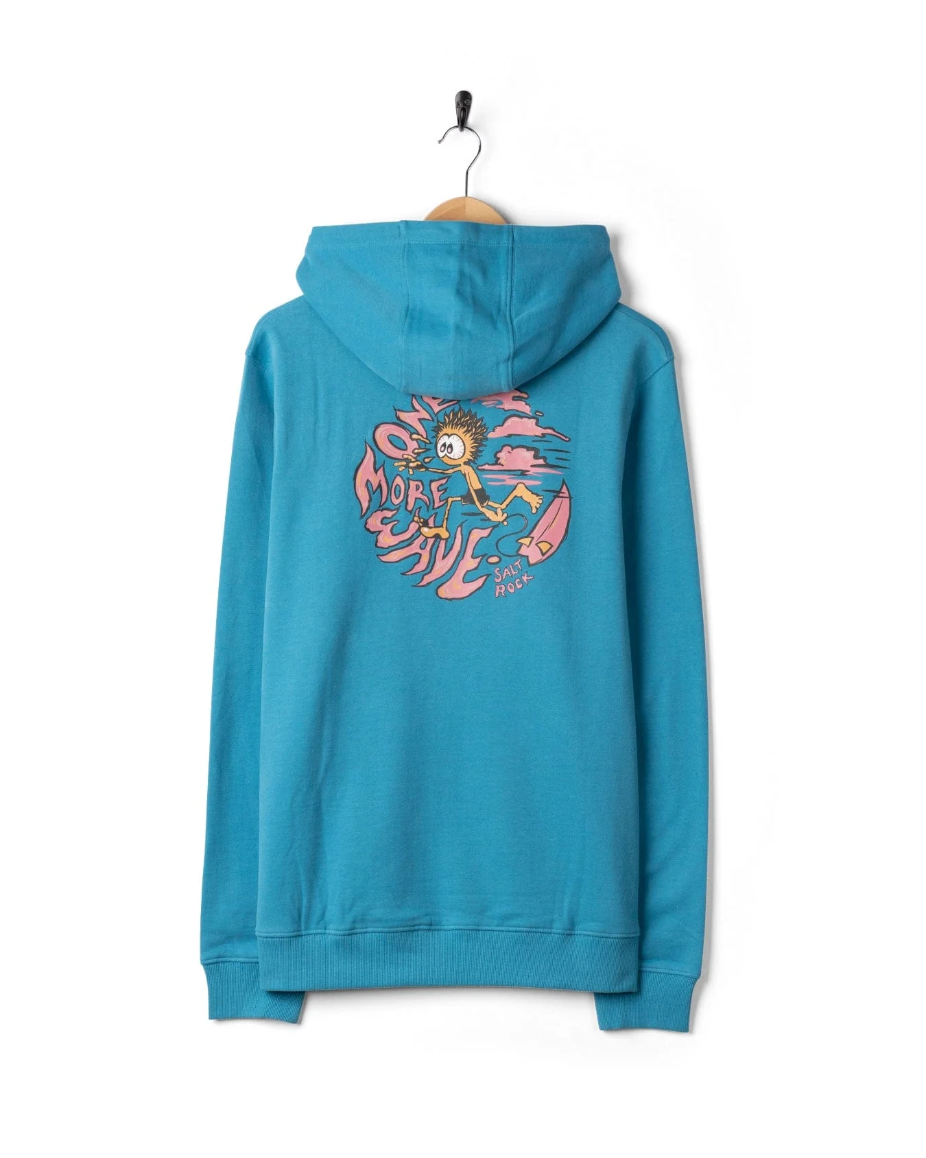 One More Wave Mens Pop Hoodie in Bright Blue - Image 6
