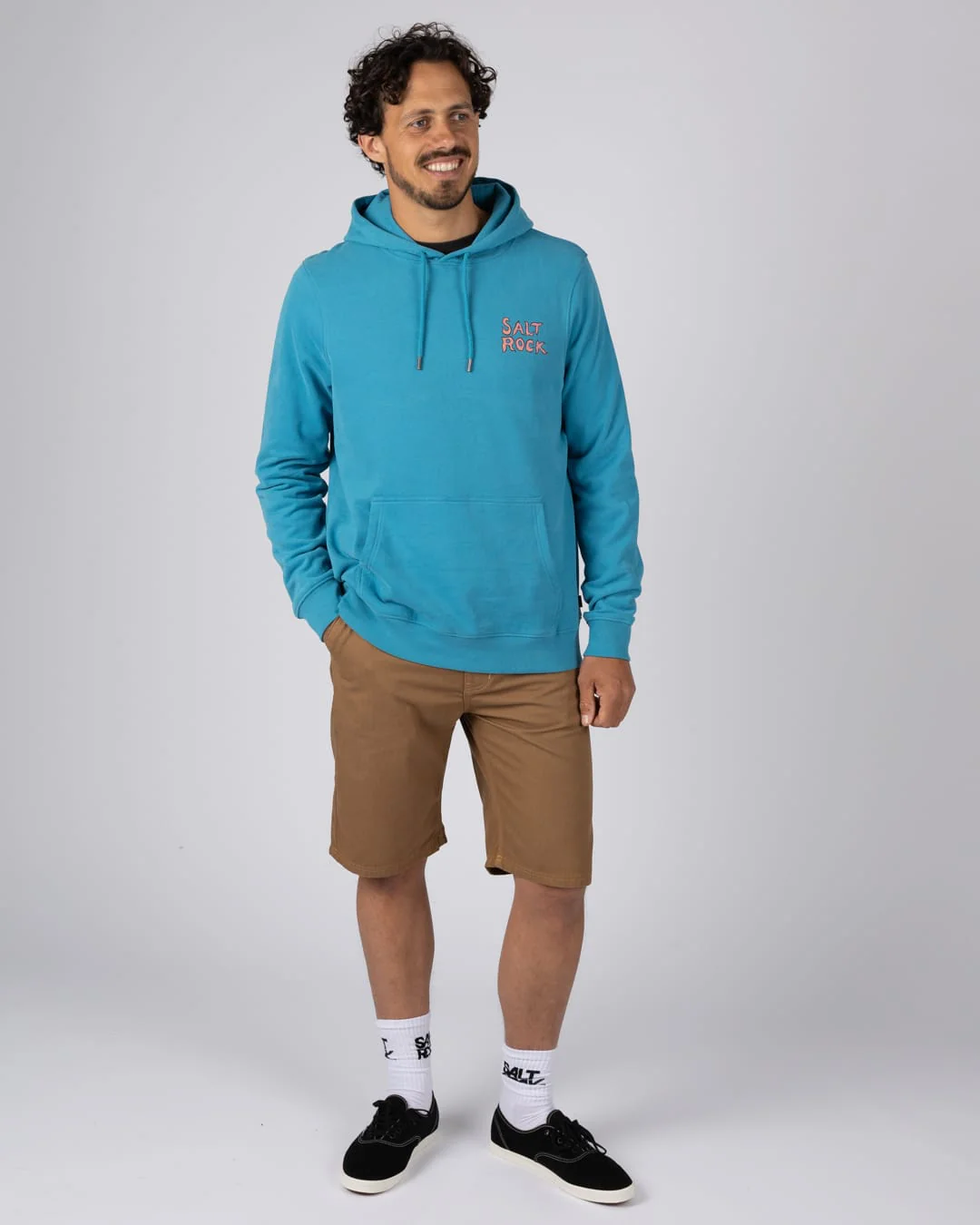 One More Wave Mens Pop Hoodie in Bright Blue - Image 9