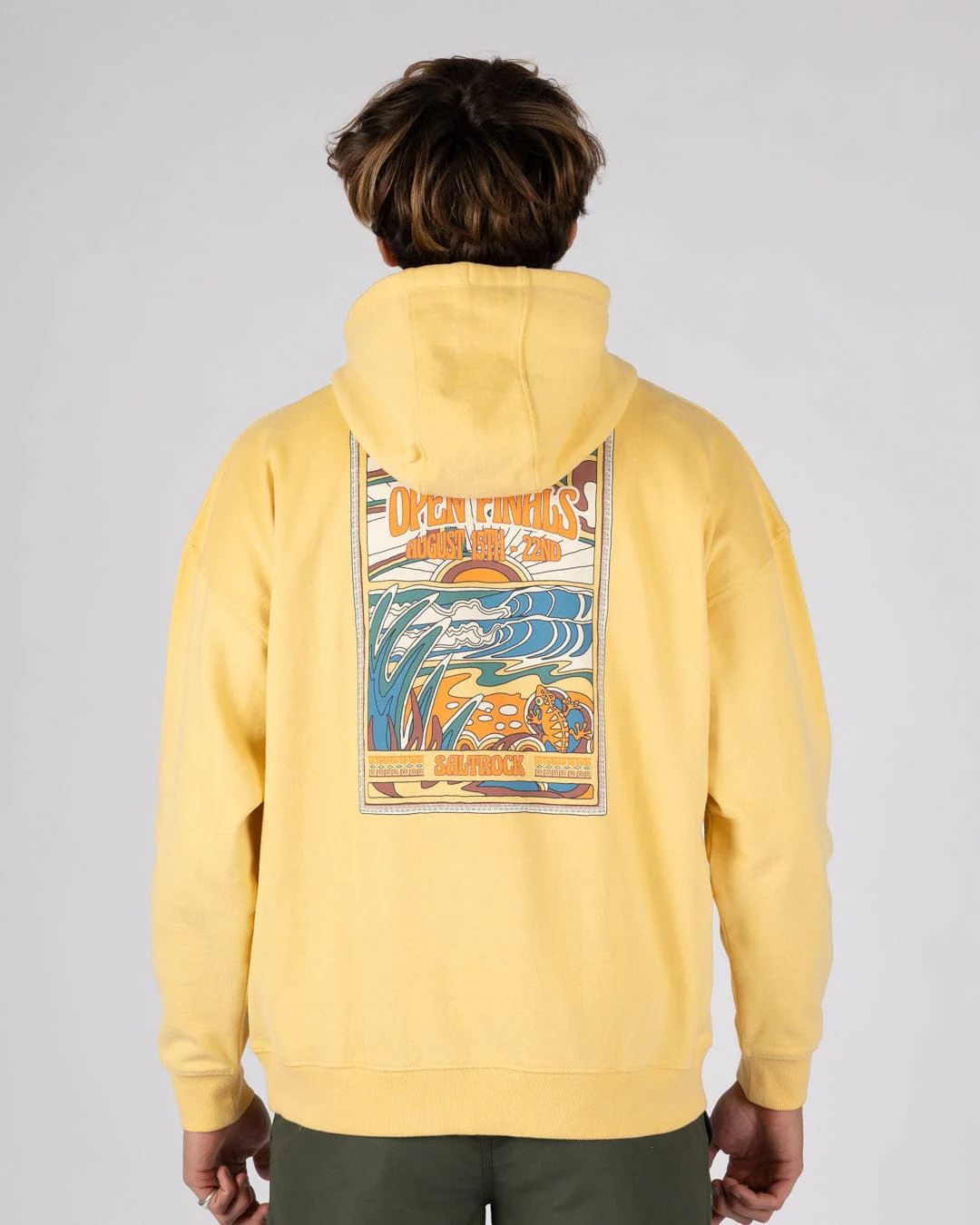 Open Finals Mens Pop Hoodie in Yellow - Image 3