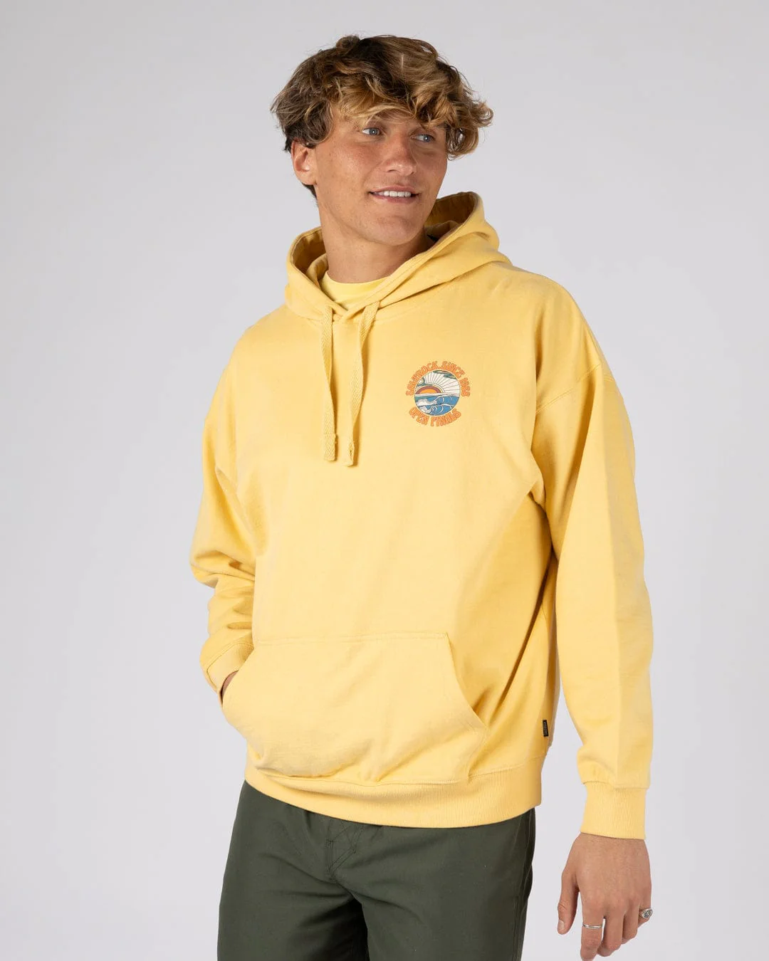 Open Finals Mens Pop Hoodie in Yellow - Image 4