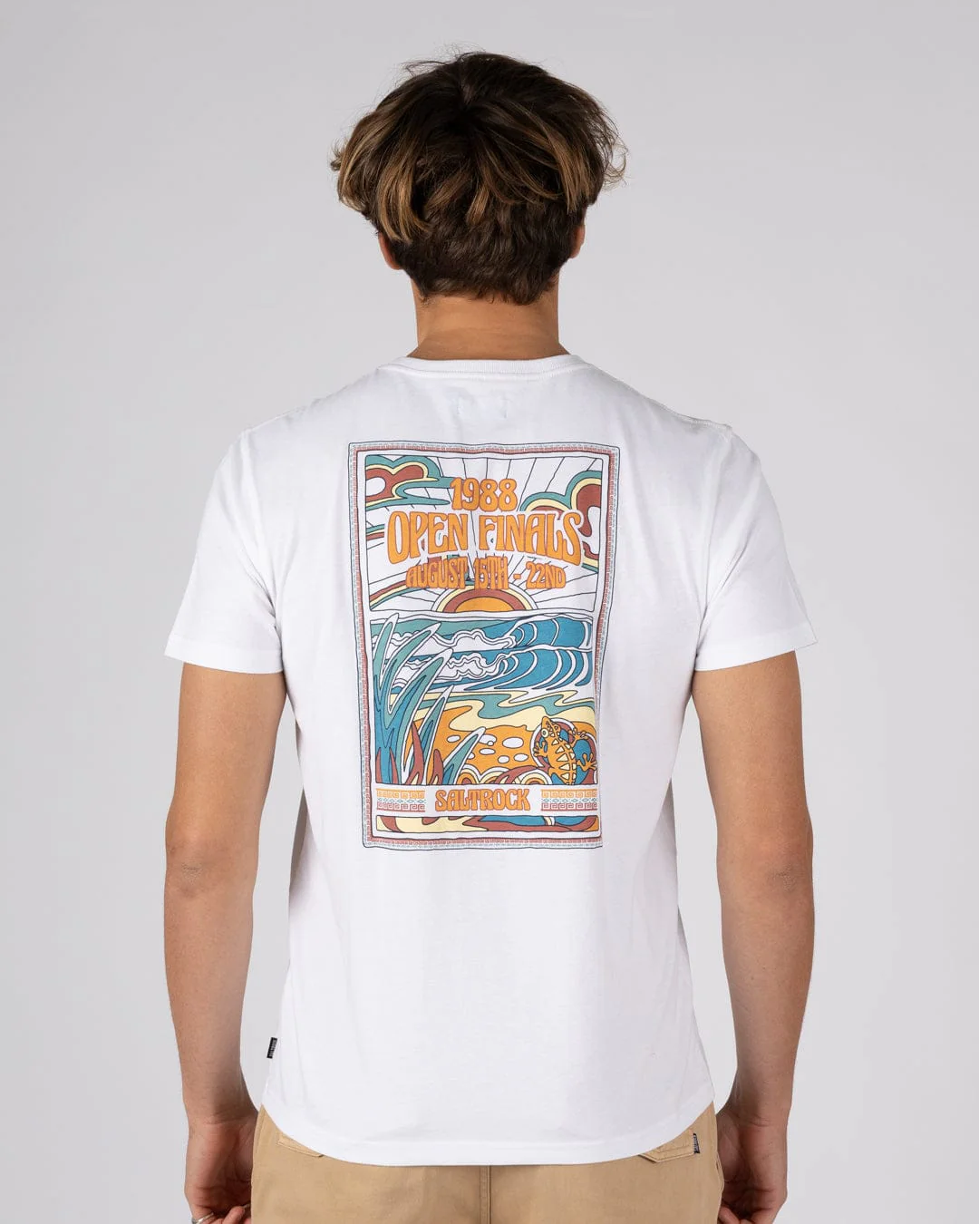 Open Finals Mens Short Sleeve T-Shirt in White - Image 2