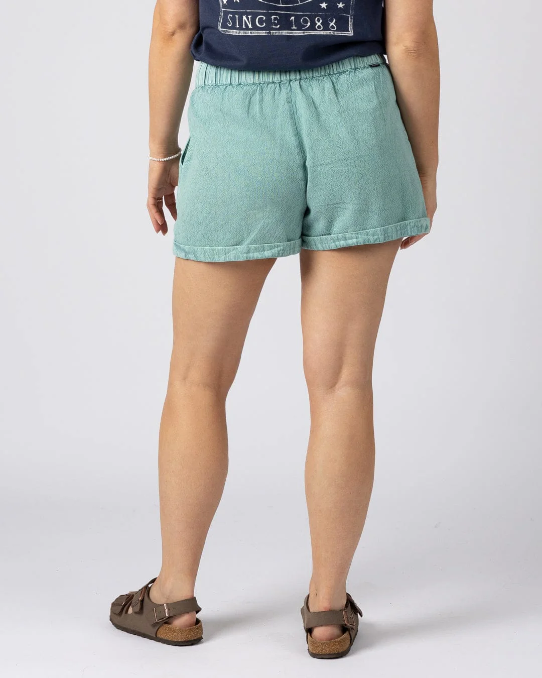 Opie Womens Woven Short in Blue - Image 7