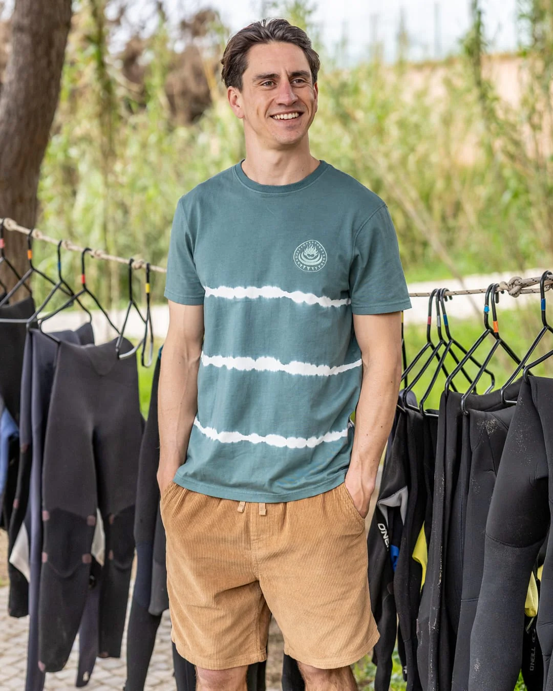 Origin Flame Mens Td Short Sleeve T-Shirt in Light Green - Image 3