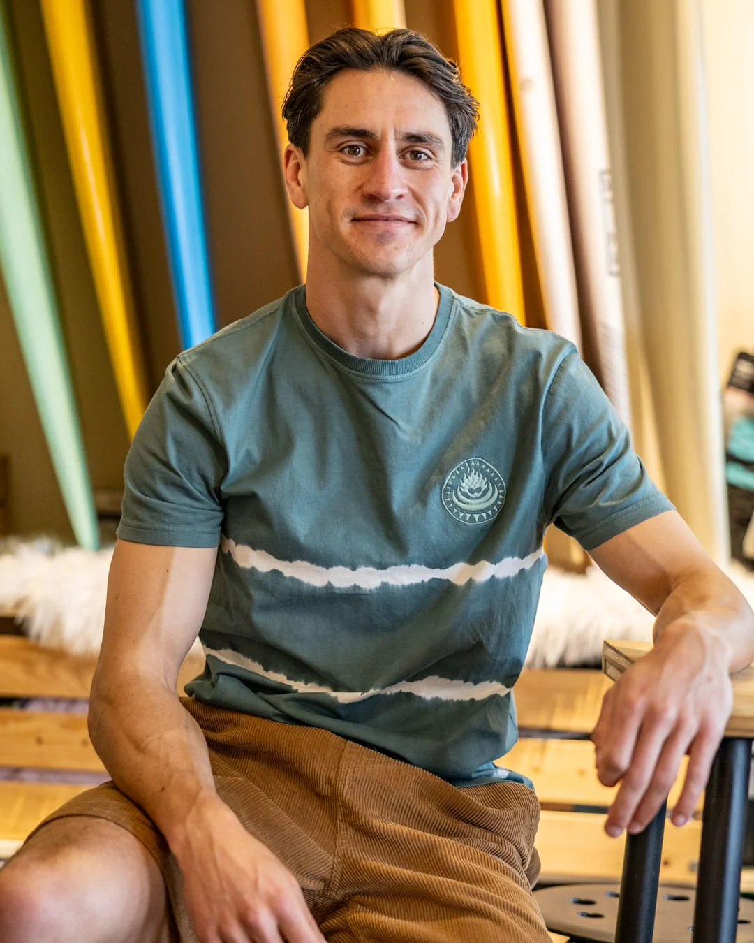 Origin Flame Mens Td Short Sleeve T-Shirt in Light Green - Image 4