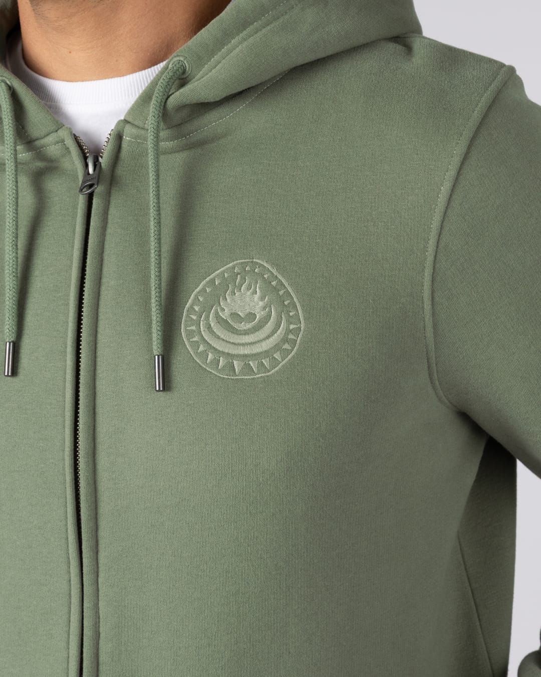 Origin Gecko Mens Zip Through Hoodie in Green - Image 3