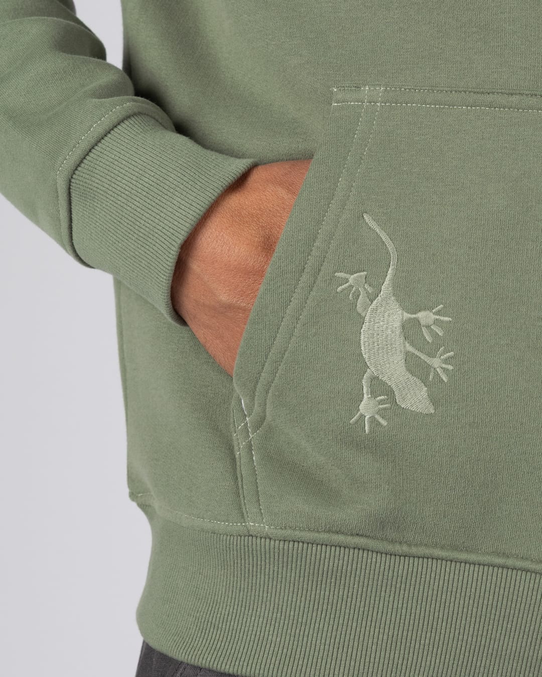 Origin Gecko Mens Zip Through Hoodie in Green - Image 4