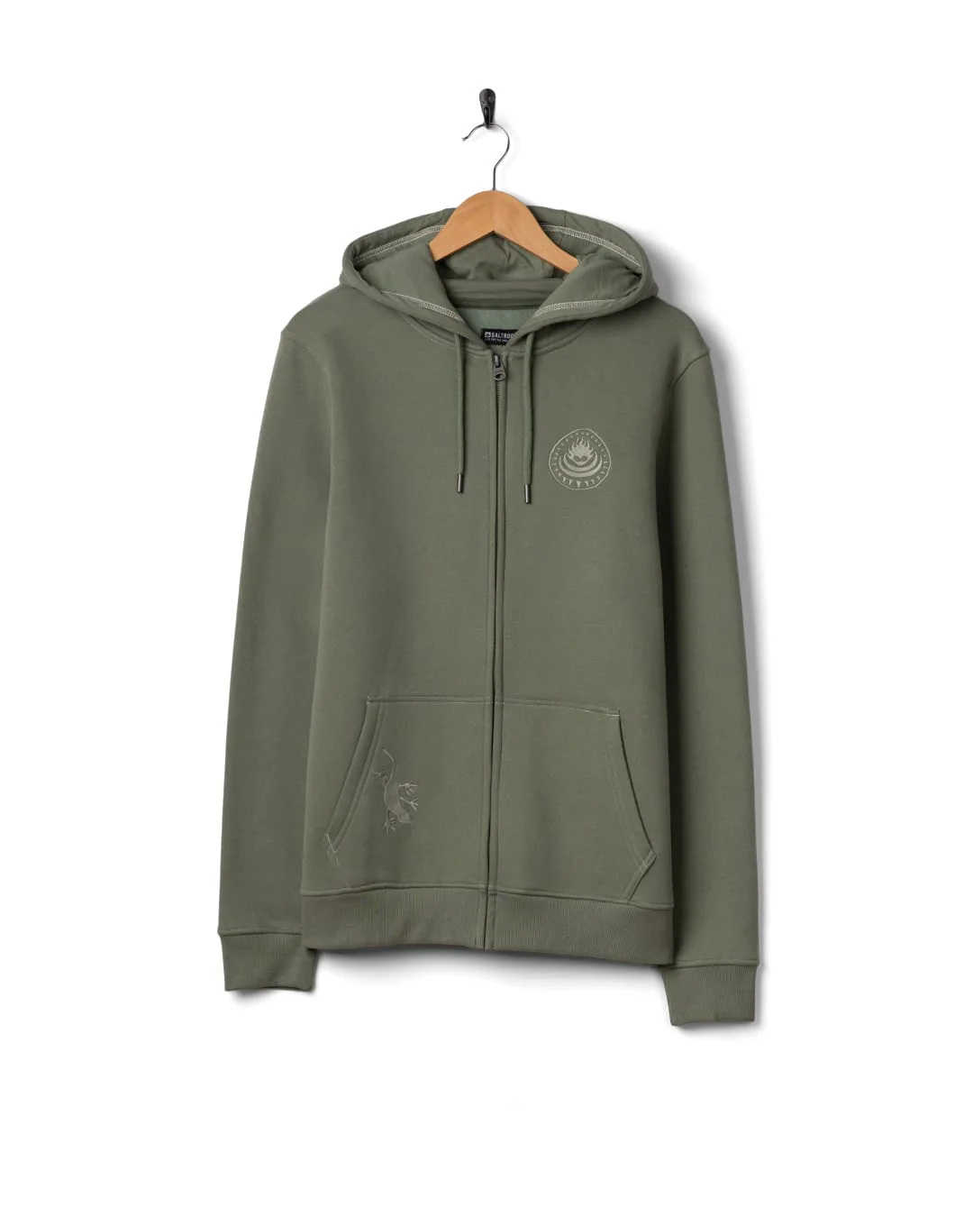 Origin Gecko Mens Zip Through Hoodie in Green - Image 7