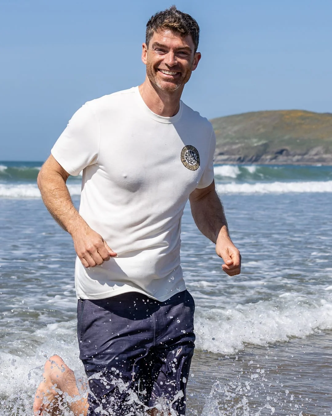 Original SR Hybrid Mens Short Sleeve T-Shirt in Cream - Image 2