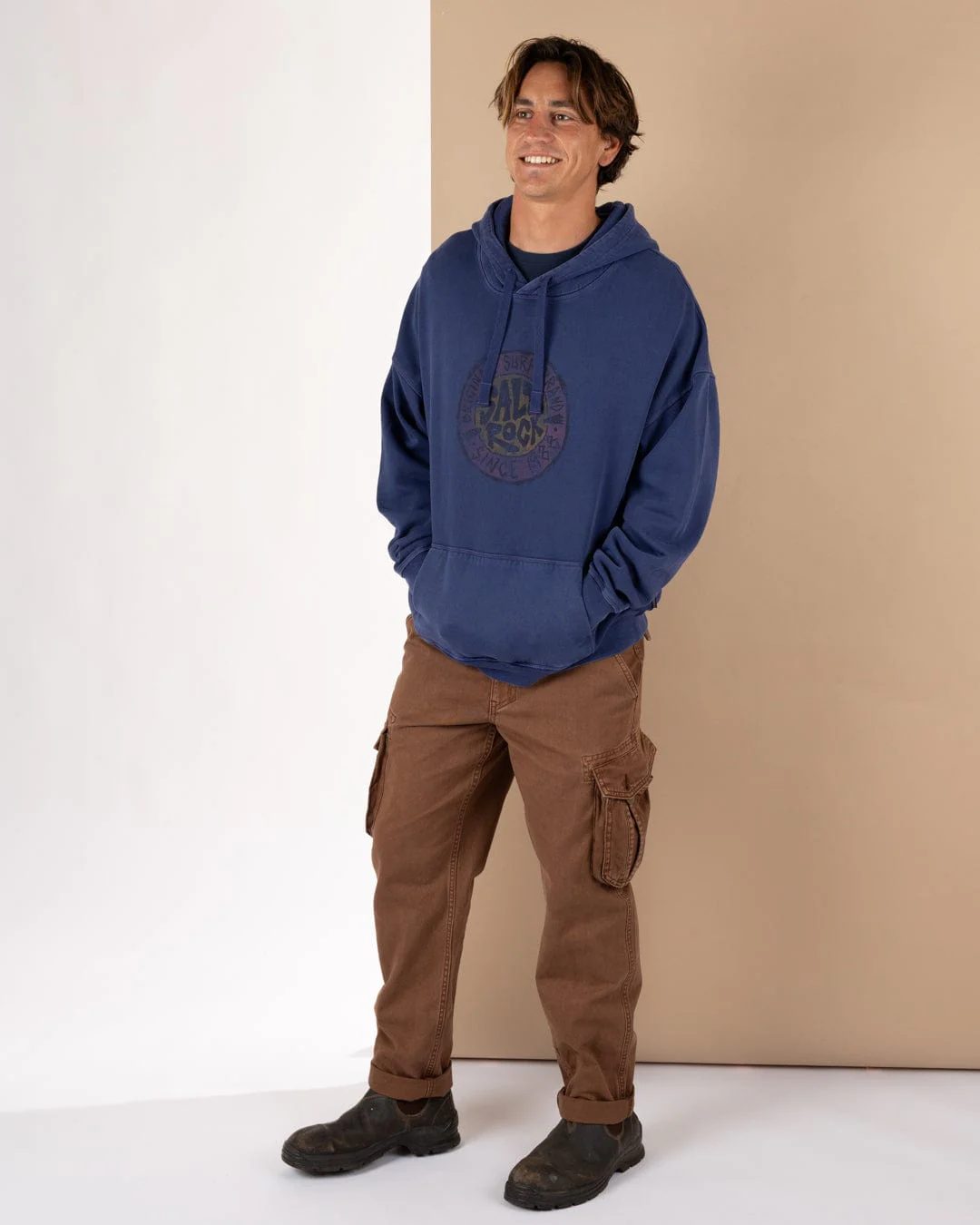 Essential Warp Mens Oversized Pop Hoodie in Purple - Image 5