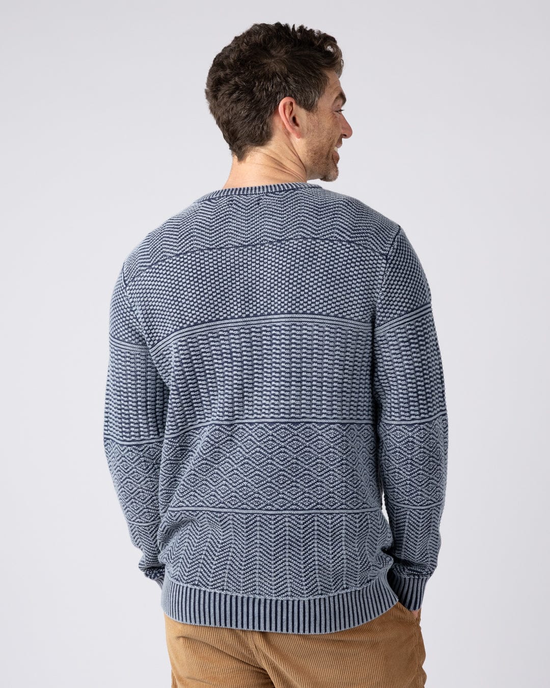 Osman Mens Knitwear in Dark Blue - Image 3