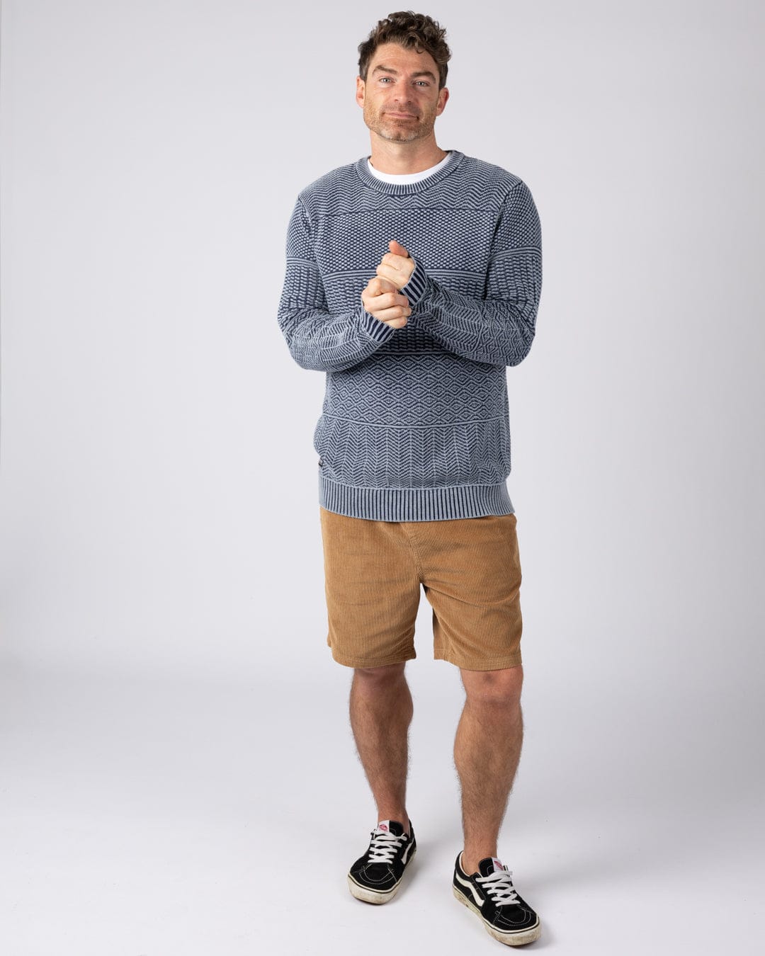 Osman Mens Knitwear in Dark Blue - Image 6