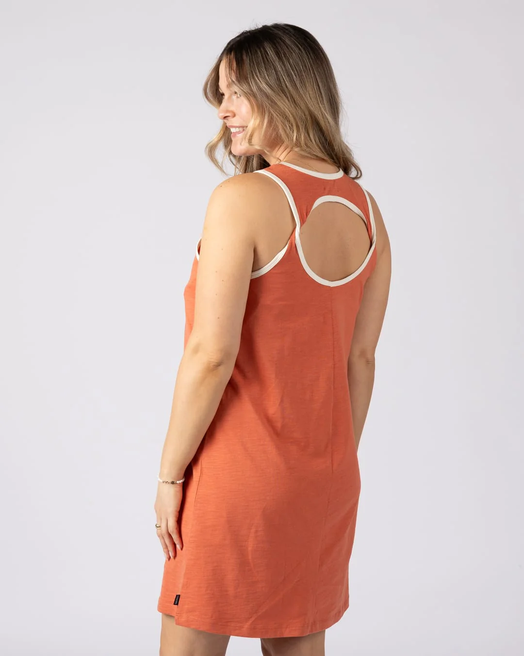Otis Womens Mini Dress in Light Orange - Image 5