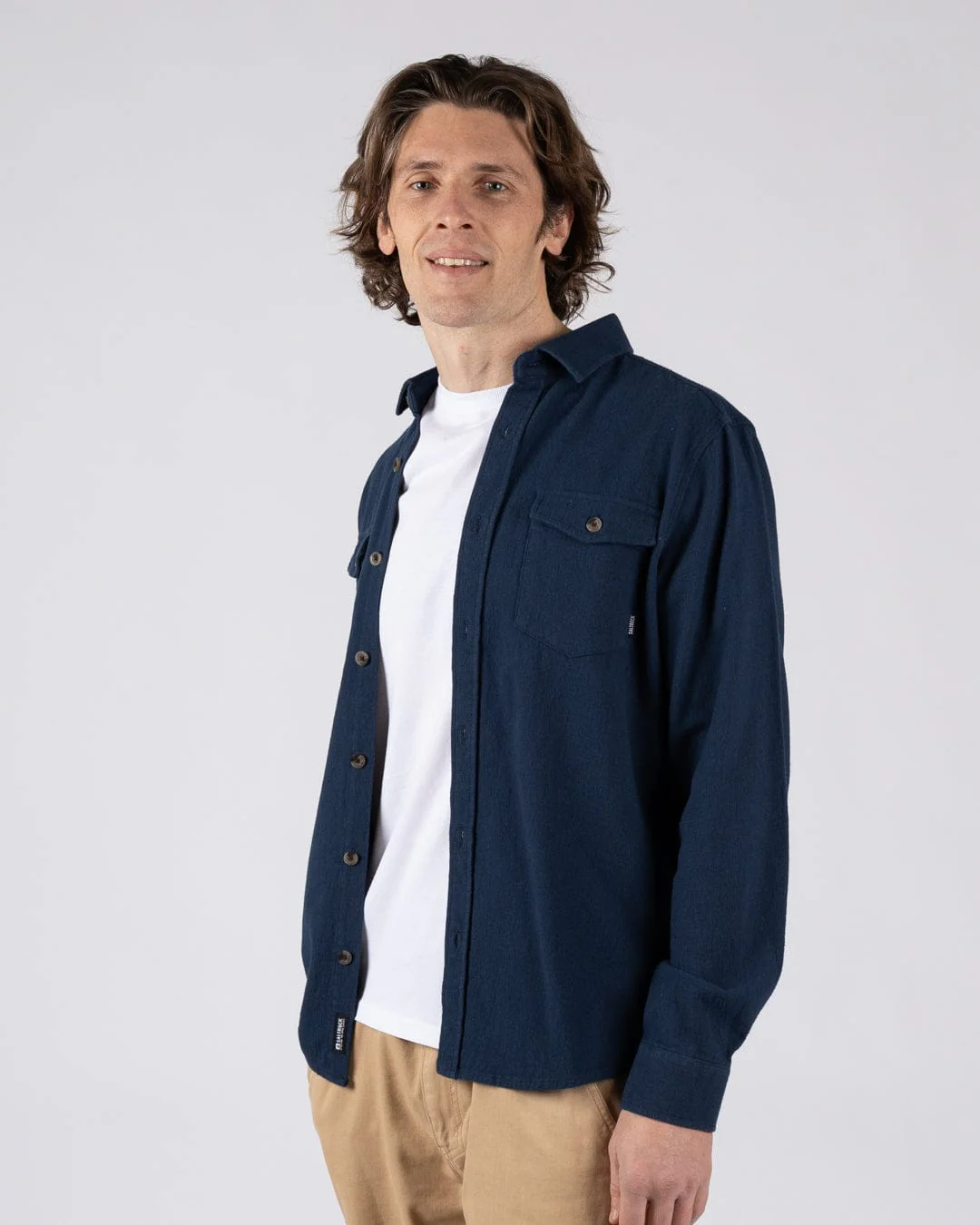 Penare 2 Mens Long Sleeve Shirt in Blue
