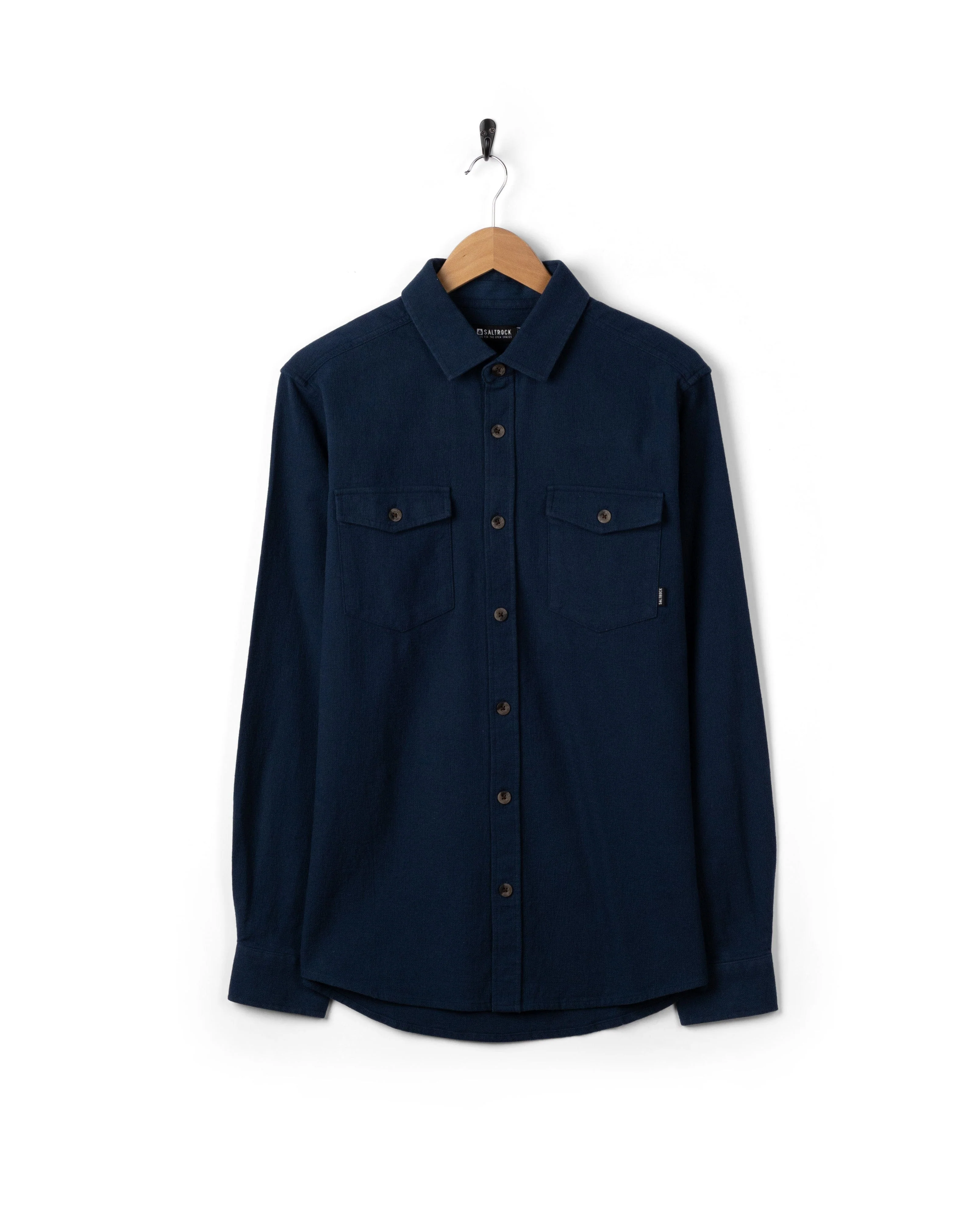 Penare 2 Mens Long Sleeve Shirt in Blue - Image 4