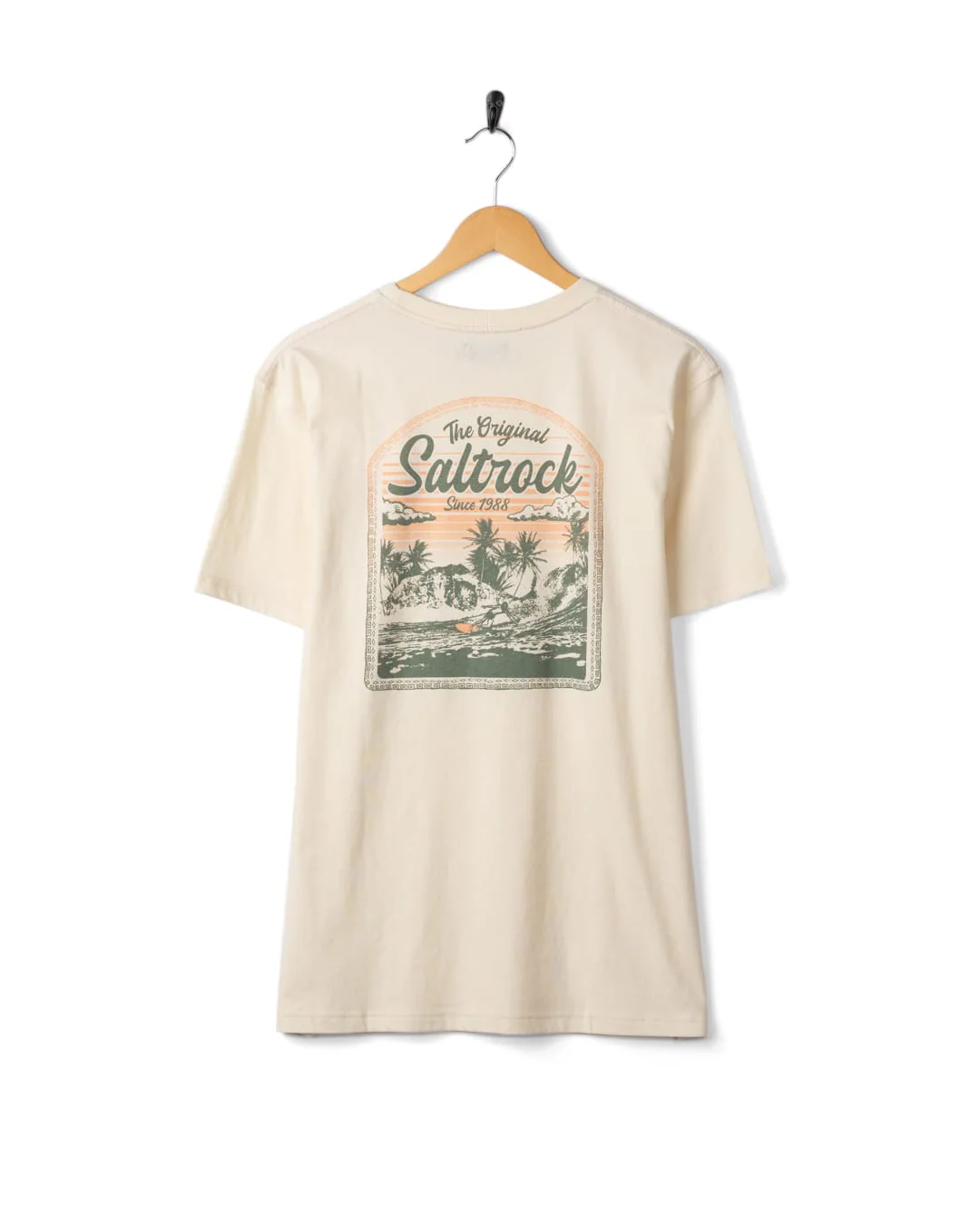 Postcard Mens Short Sleeve T-Shirt in Cream - Image 10