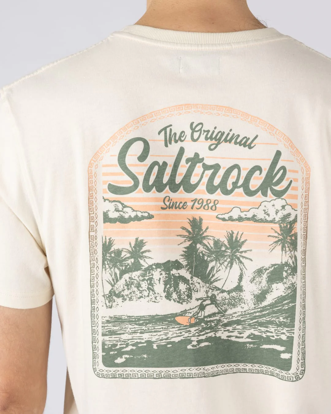 Postcard Mens Short Sleeve T-Shirt in Cream - Image 8