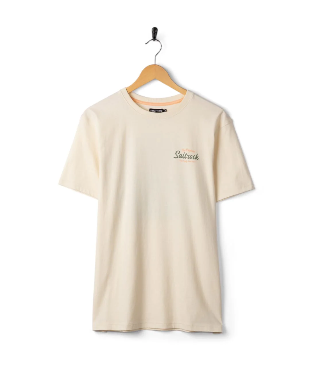 Postcard Mens Short Sleeve T-Shirt in Cream - Image 9