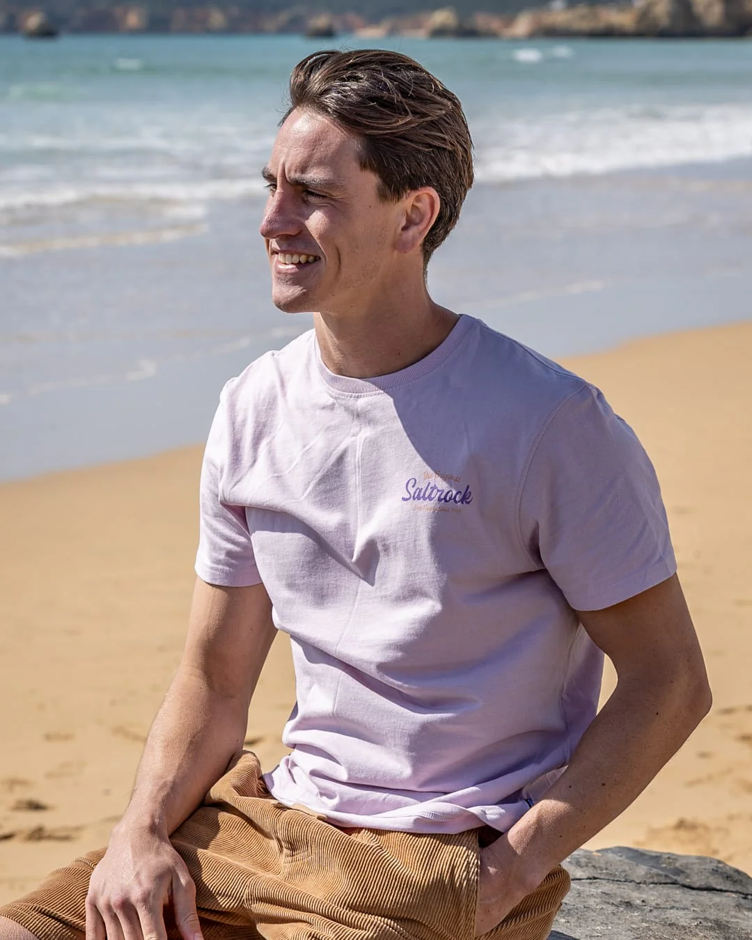 Postcard Mens Short Sleeve T-Shirt in Purple - Image 2