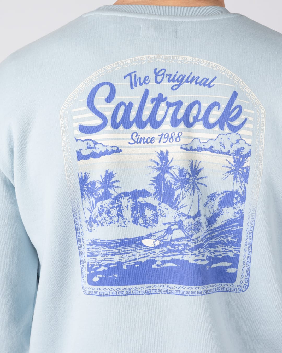 Postcard Mens Sweatshirt in Light Blue - Image 3