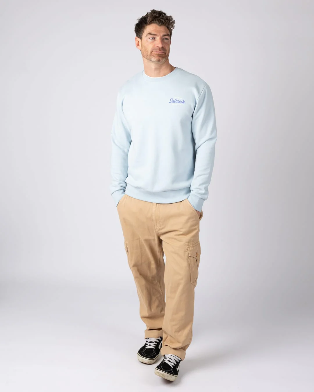 Postcard Mens Sweatshirt in Light Blue - Image 5