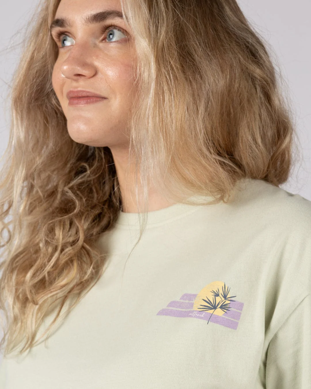 Poster Location Wales Womens Oversized Short Sleeve T-Shirt in Light Green - Image 3