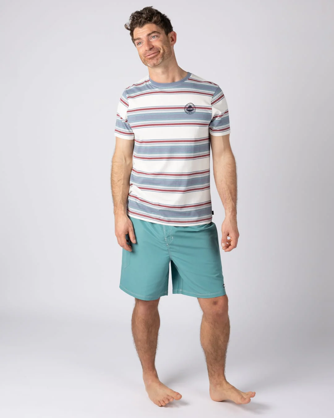 Race Heritage Mens Short Sleeve T-Shirt in Cream - Image 10