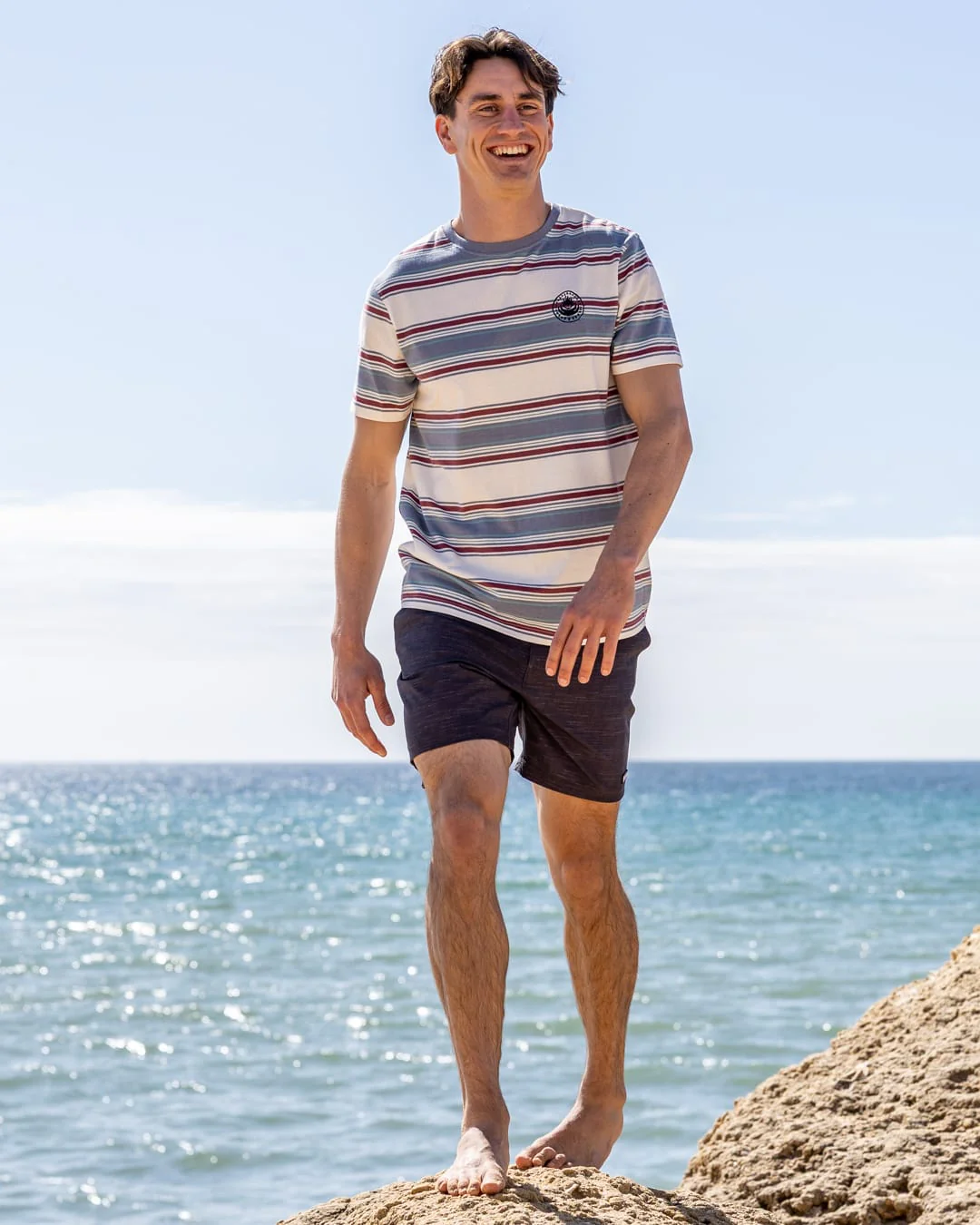 Race Heritage Mens Short Sleeve T-Shirt in Cream - Image 2