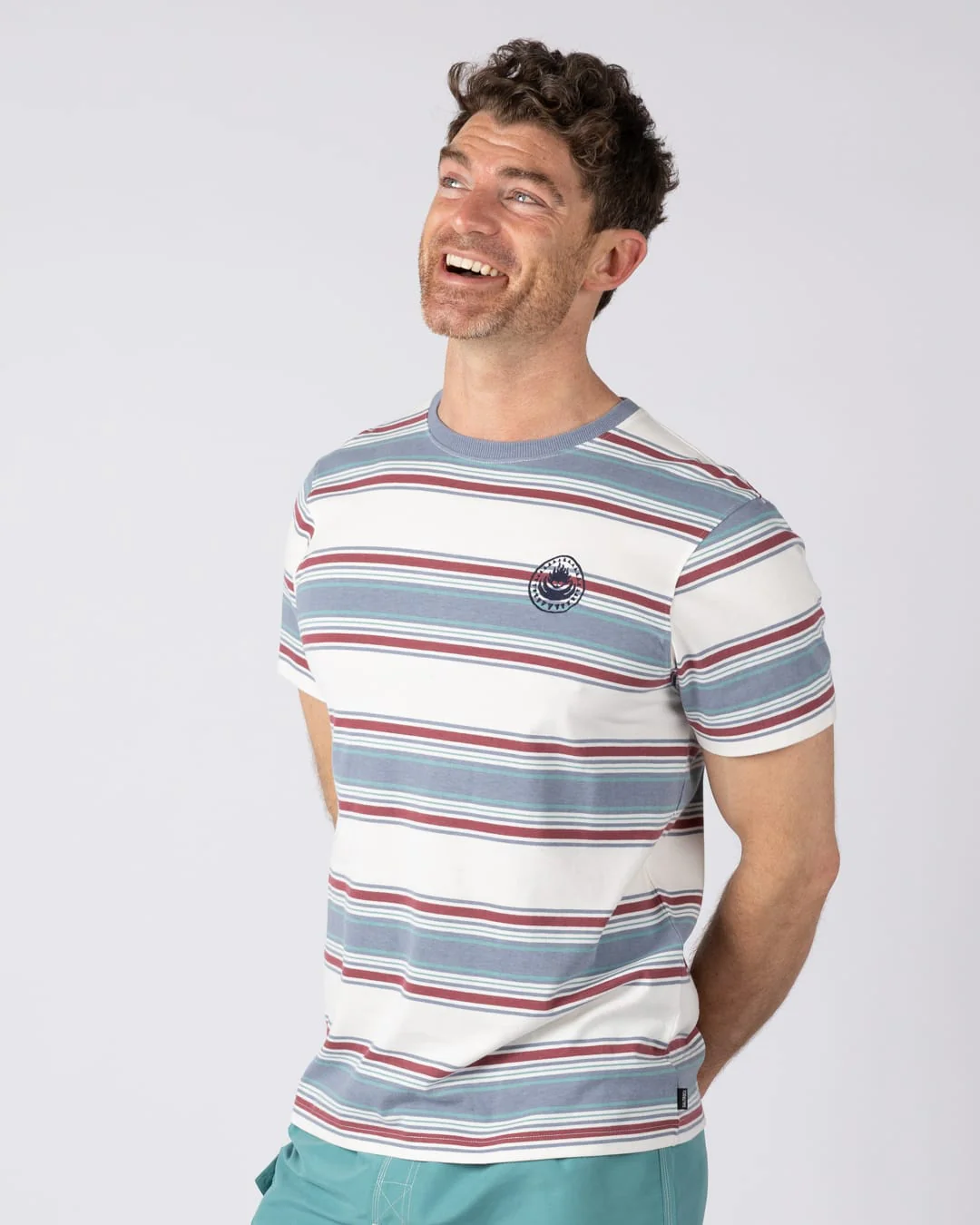 Race Heritage Mens Short Sleeve T-Shirt in Cream - Image 4