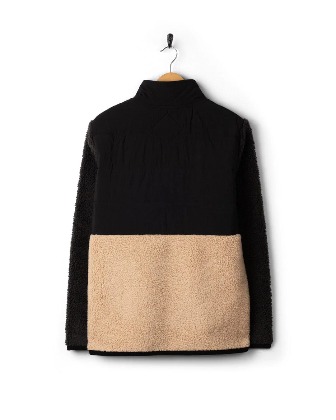 Rafe Mens Zip Fleece in Black/Beige - Image 12