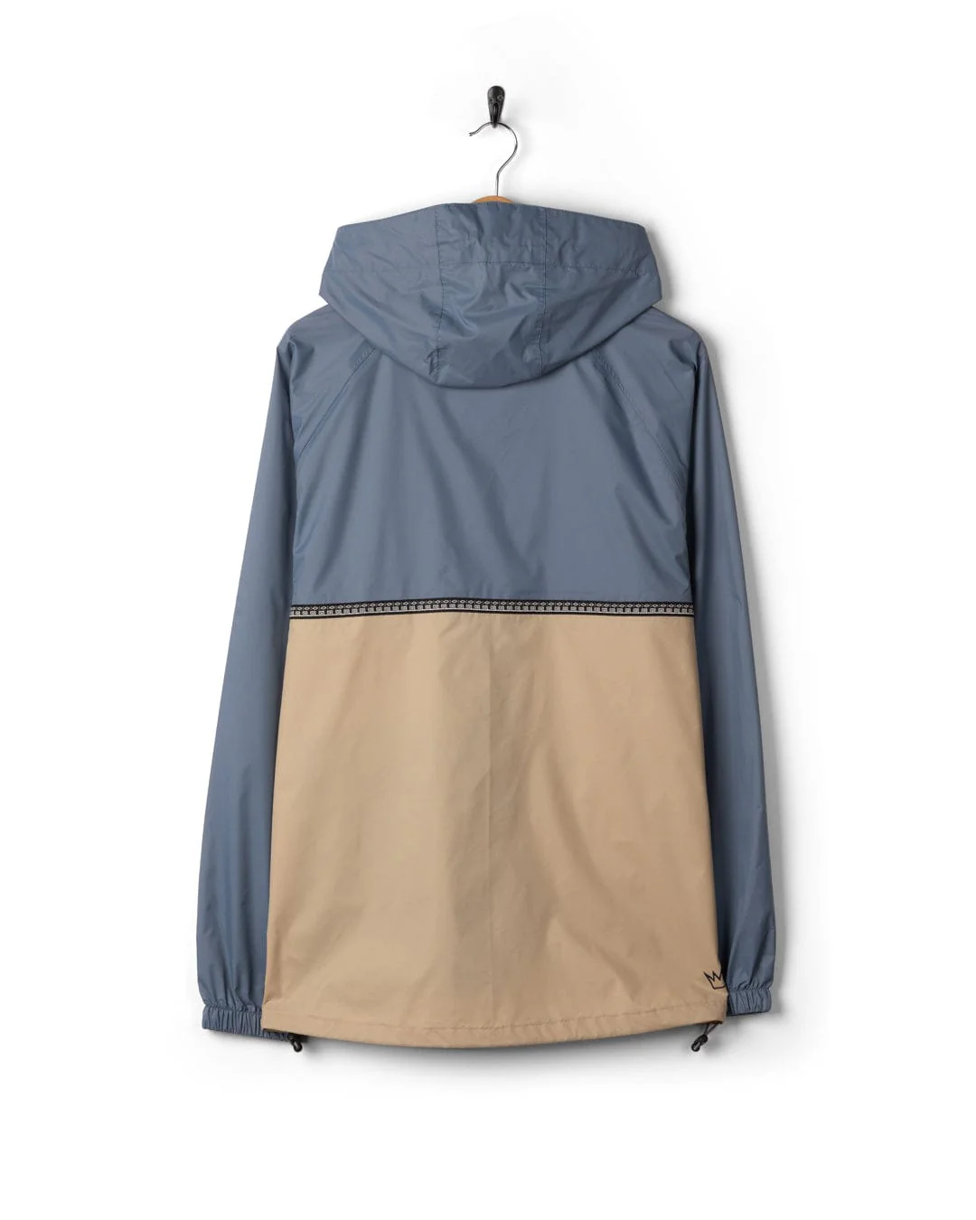 Rainer Tribal Mens Waterproof Packable Rain Jacket in Blue/Beige - Image 7