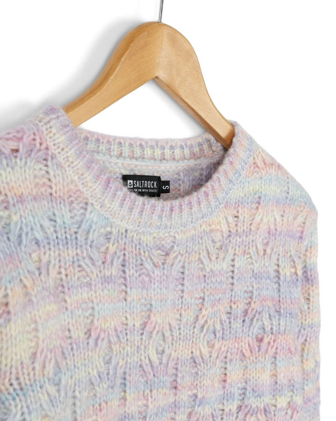 Reeny Womens Pastel Cable Jumper in Purple - Image 10