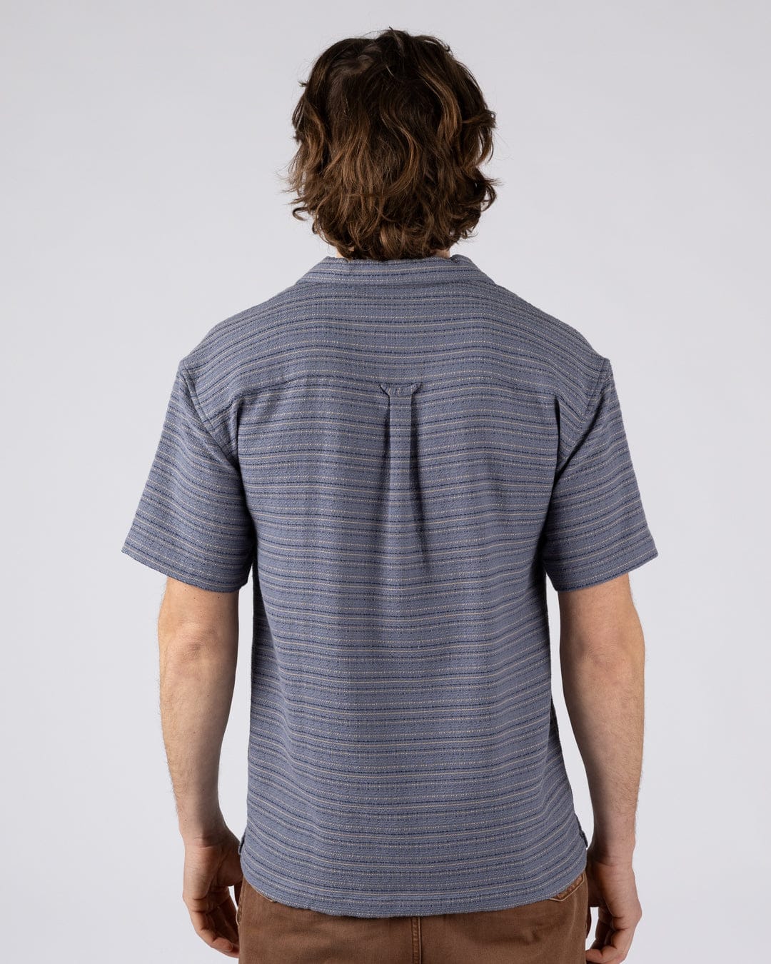 Resort Shirt Mens Short Sleeve Shirt in Blue - Image 4