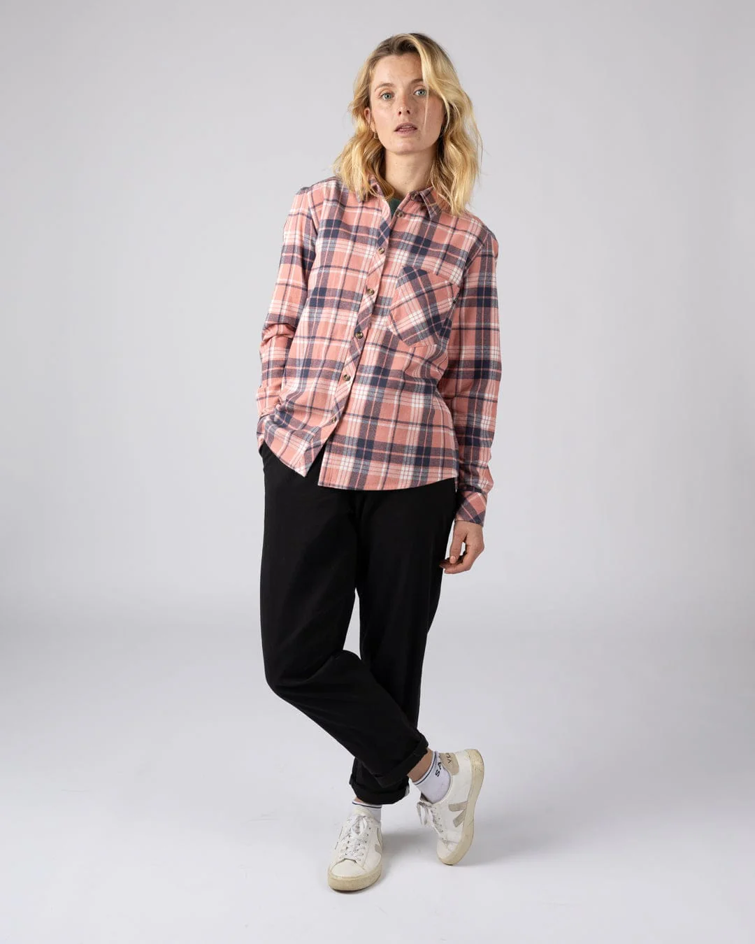 Rosalin Womens Check Shirt in Pink - Image 10