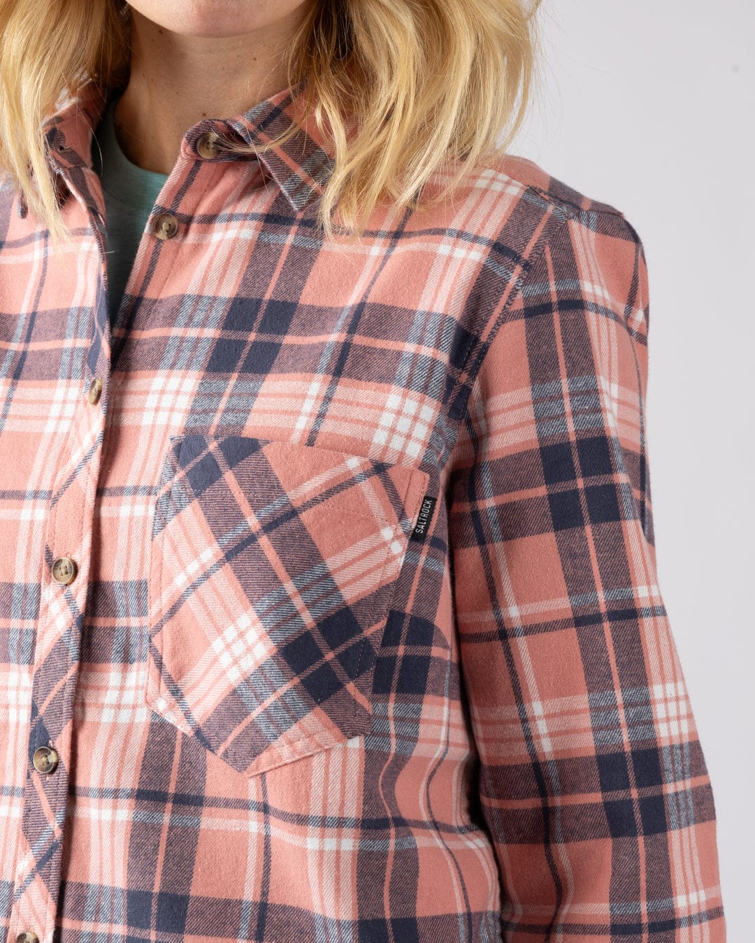 Rosalin Womens Check Shirt in Pink - Image 3