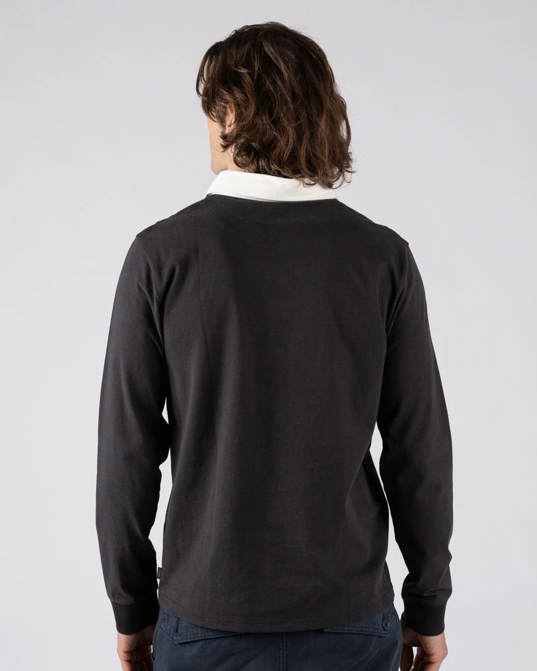 Rugby Field Notes Mens Long Sleeve T-Shirt in Dark Grey - Image 3