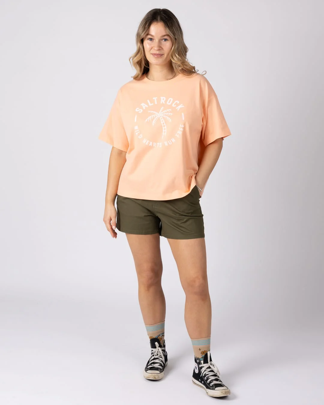 Run Free Womens Short Sleeve Tee in Light Pink - Image 3