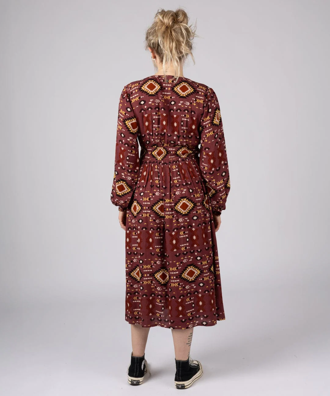 Sabina Womens Midi Dress in Dark Pink - Image 3