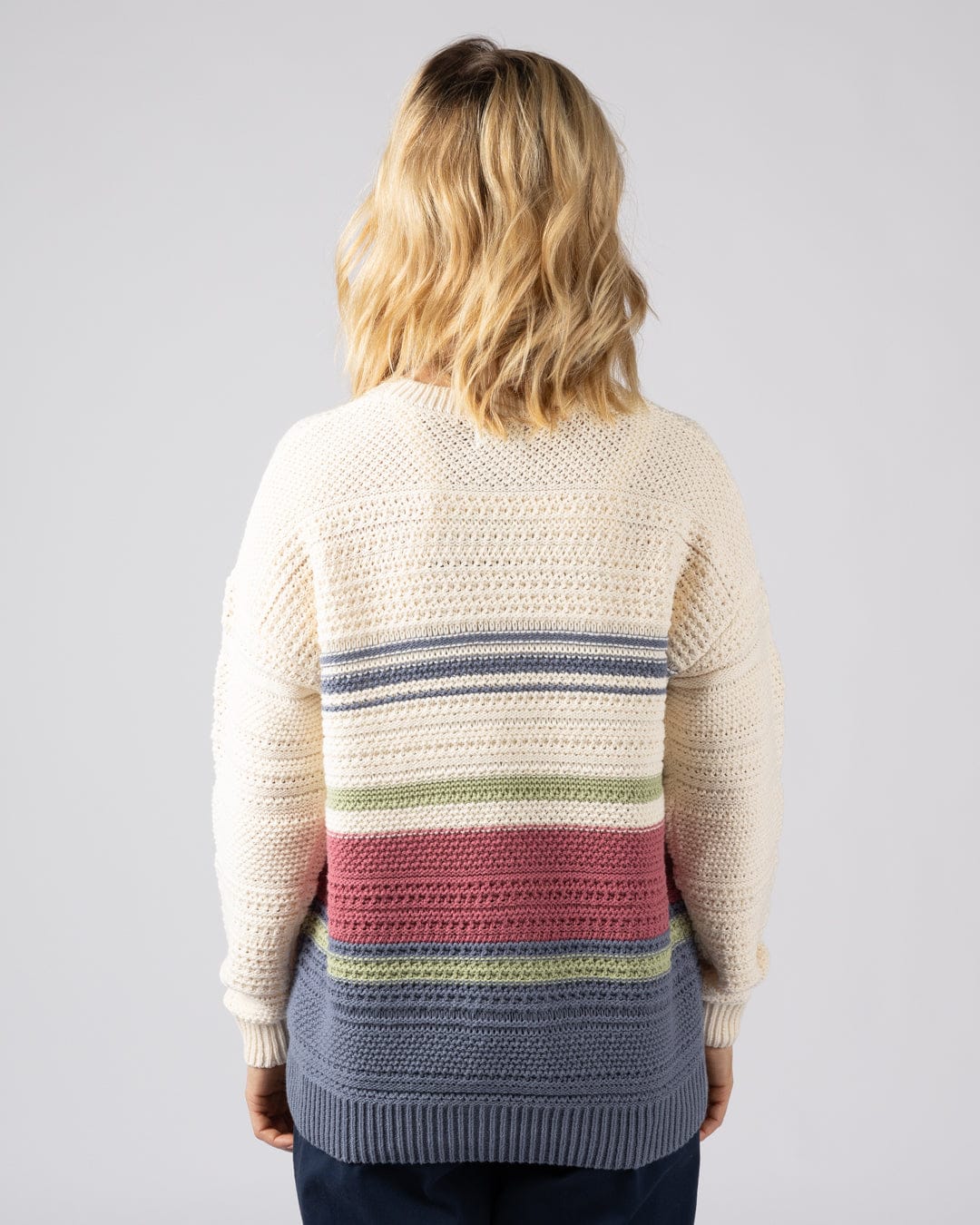 Sable Womens Long Sleeve Jumper in Cream - Image 3