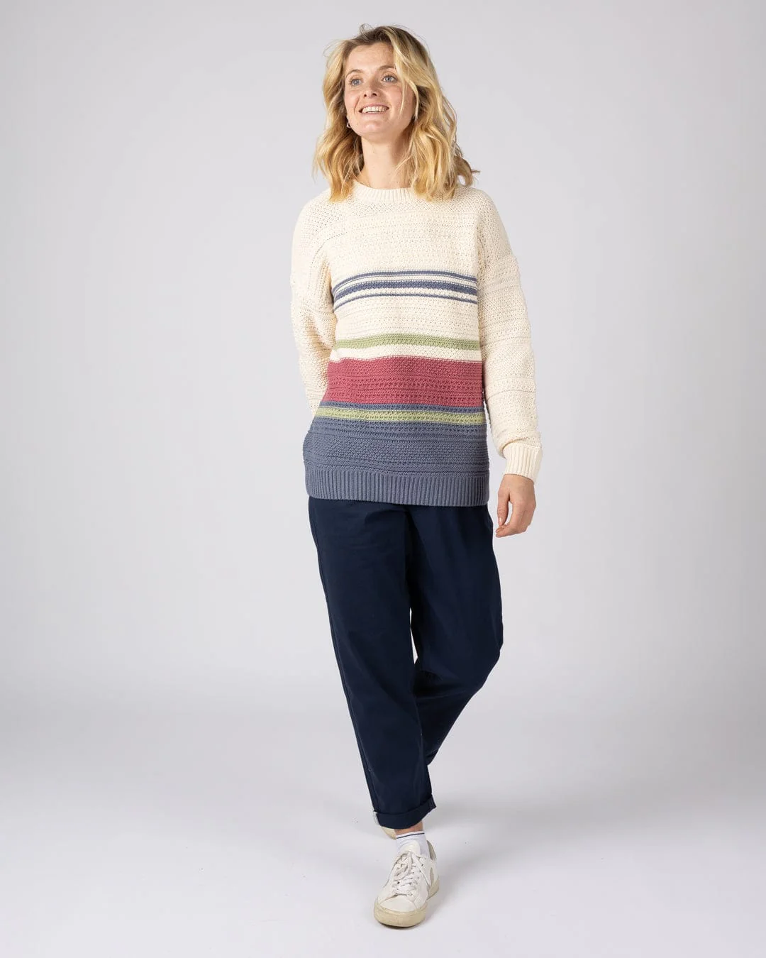 Sable Womens Long Sleeve Jumper in Cream - Image 6
