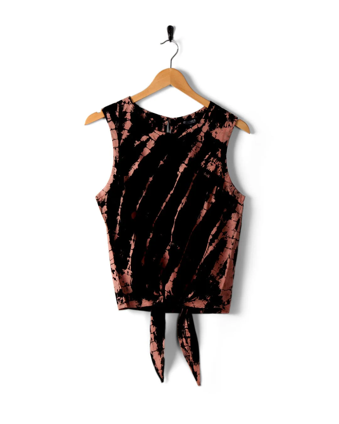 Saffron Womens Tie Front Vest in Black - Image 2