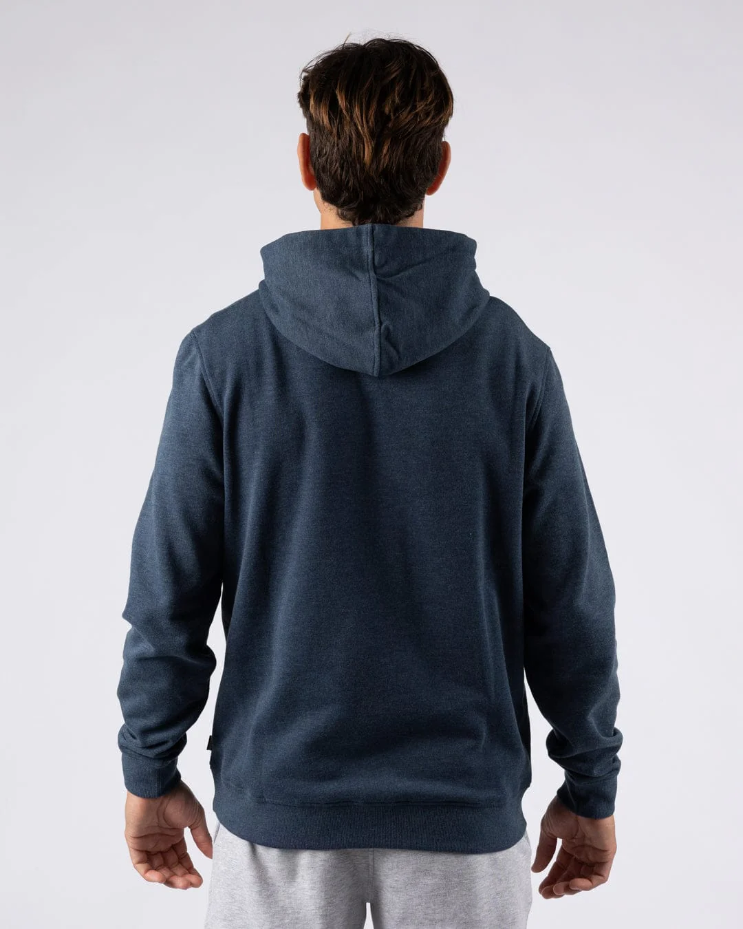 Essential Mens Pop Hood in Blue Marl - Image 4