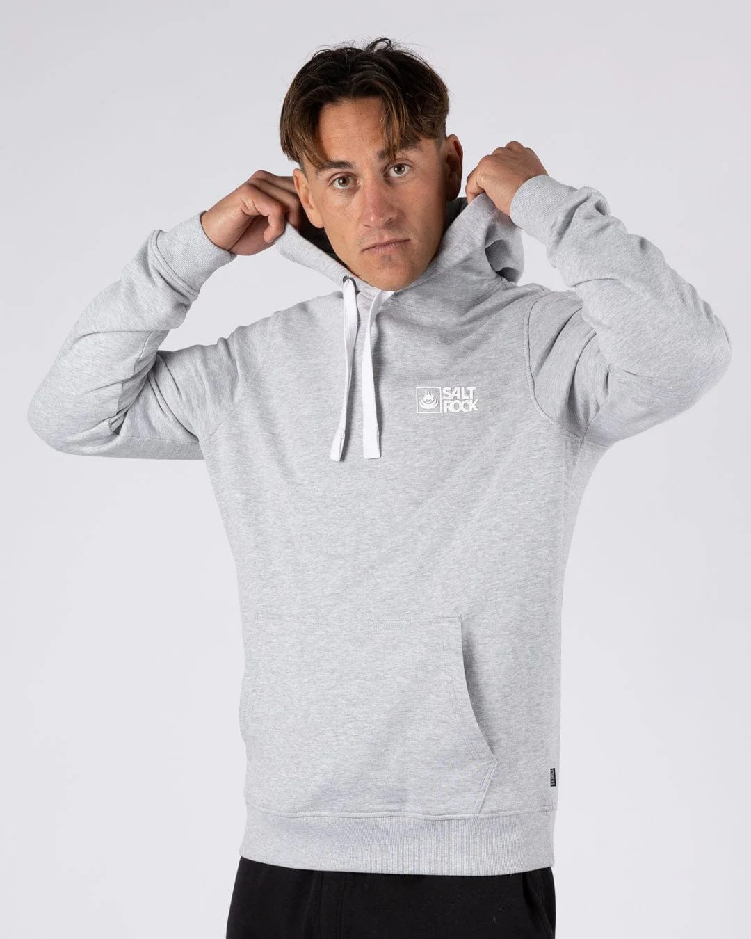 Essential Mens Pop Hoodie in Grey - Image 3