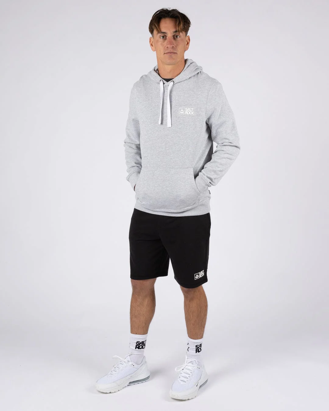 Essential Mens Pop Hoodie in Grey - Image 4