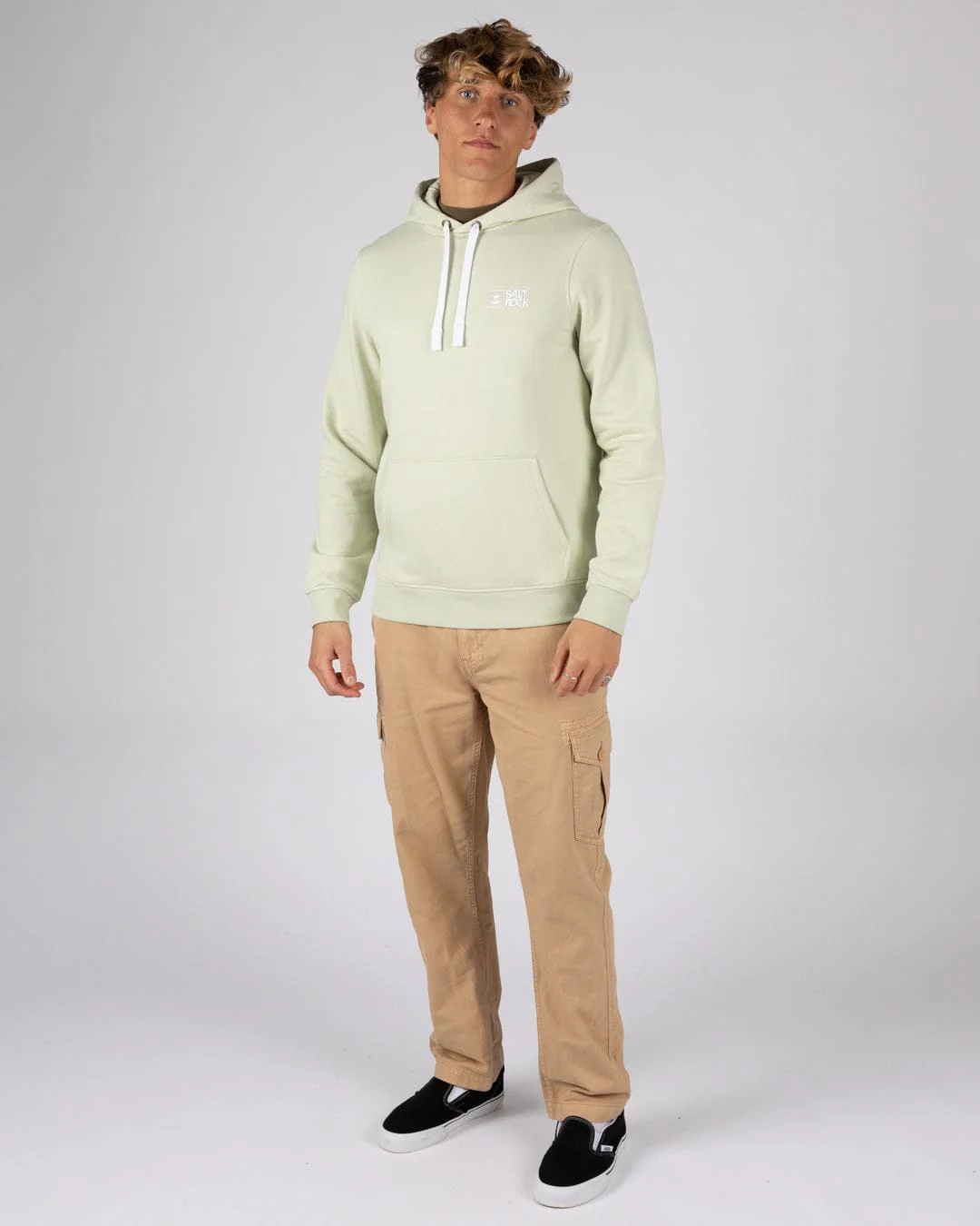 Essential Mens Pop Hoodie in Light Green - Image 3
