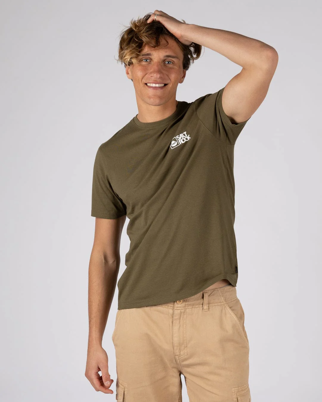 Essential Mens Short Sleeve T-Shirt in Green - Image 4