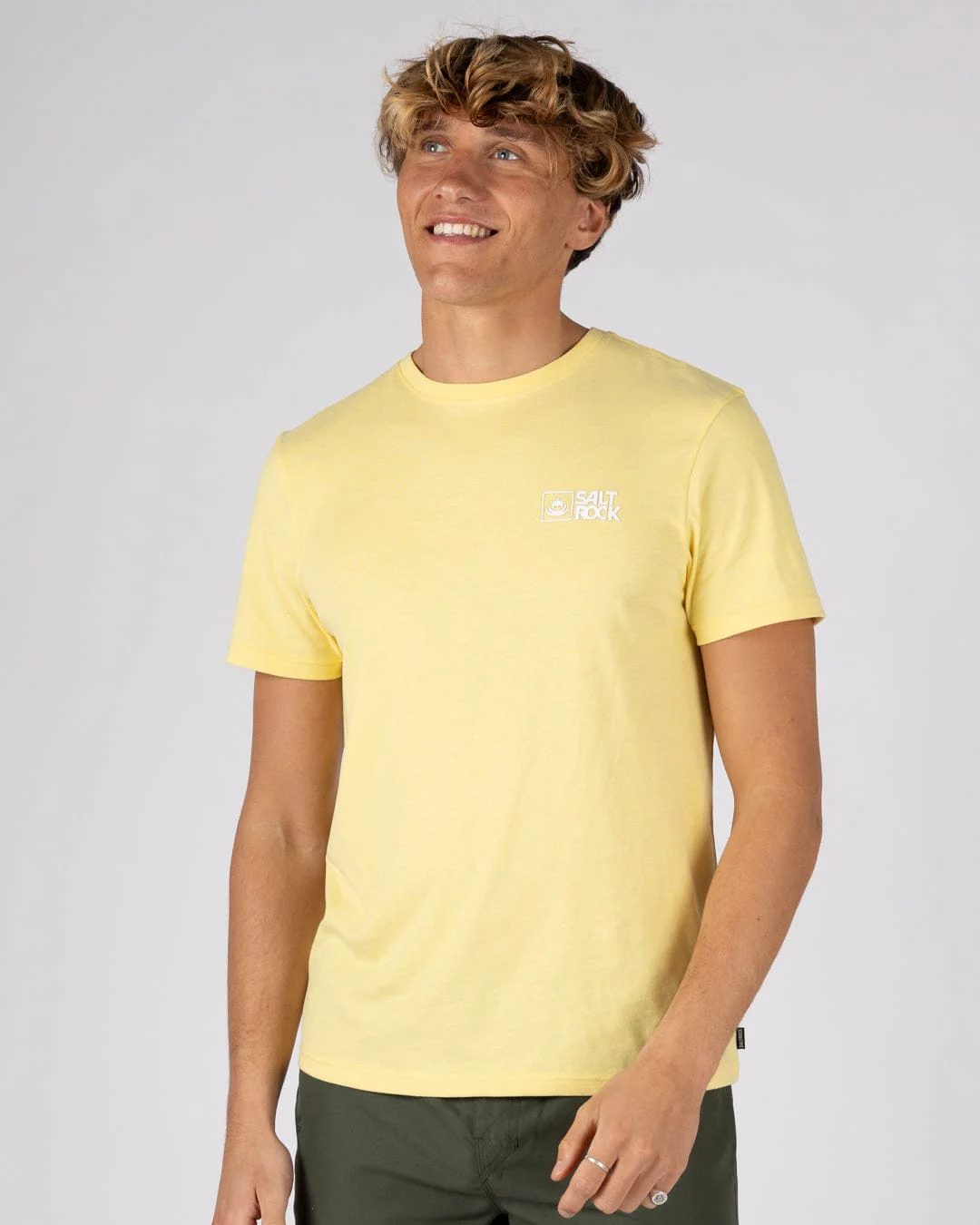 Essential Mens Short Sleeve T-Shirt in Light Yellow