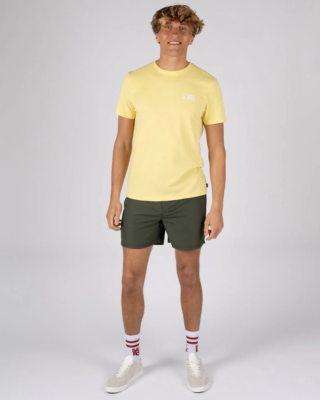 Essential Mens Short Sleeve T-Shirt in Light Yellow - Image 2