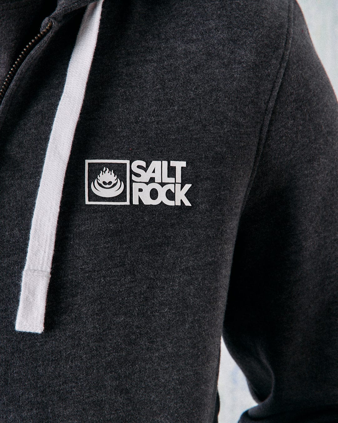 Essential Mens Zip Hoodie in Dark Grey - Image 7