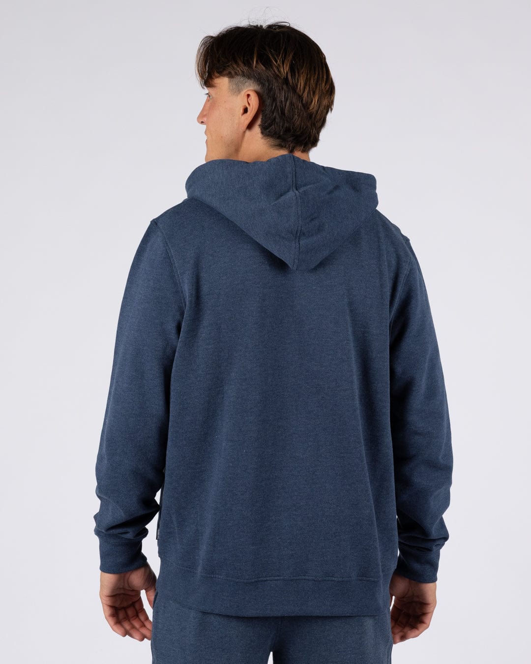 Essential Mens Zip Hood in Blue Marl - Image 6