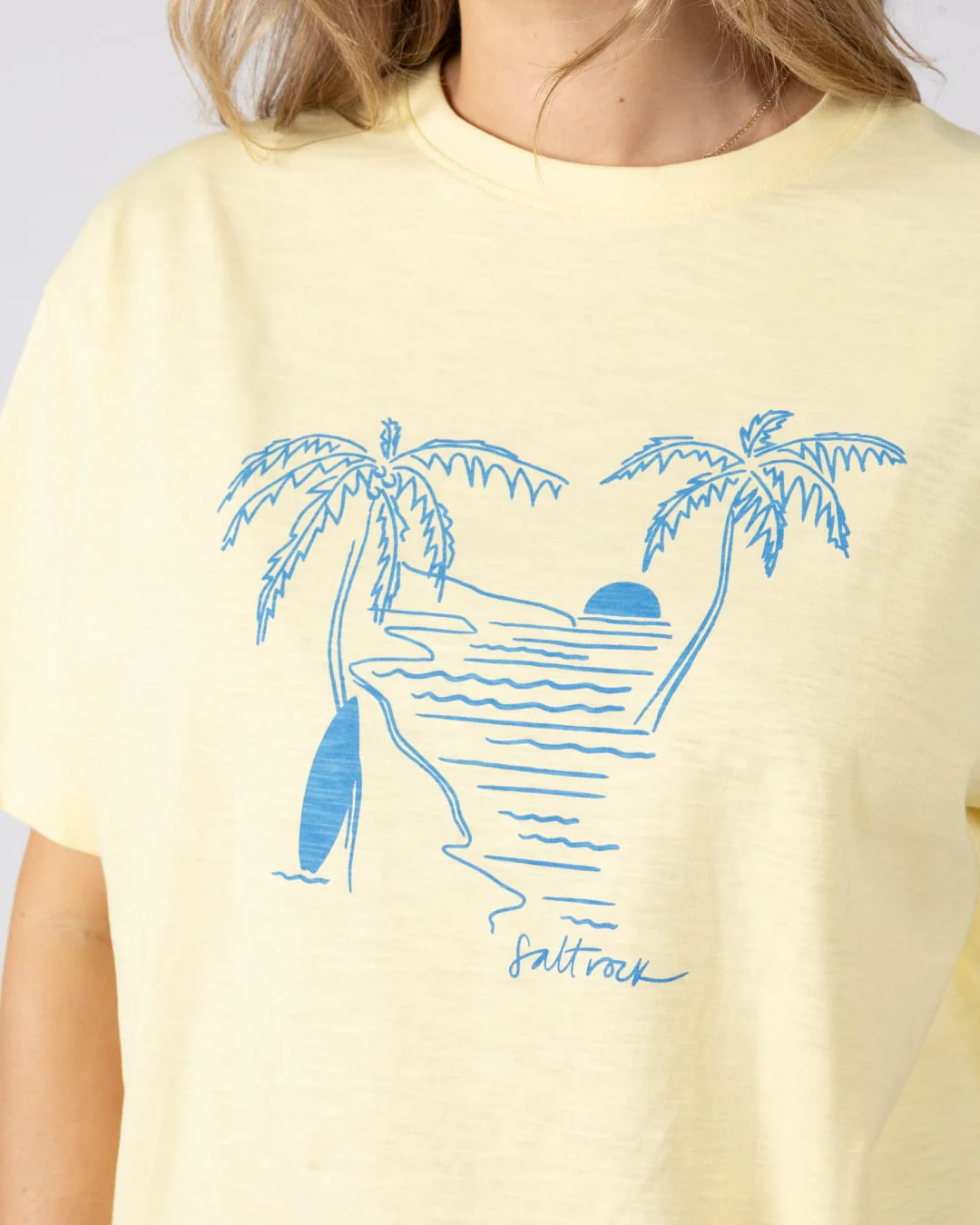 Saltwater Womens Short Sleeve T-Shirt in Light Yellow - Image 2